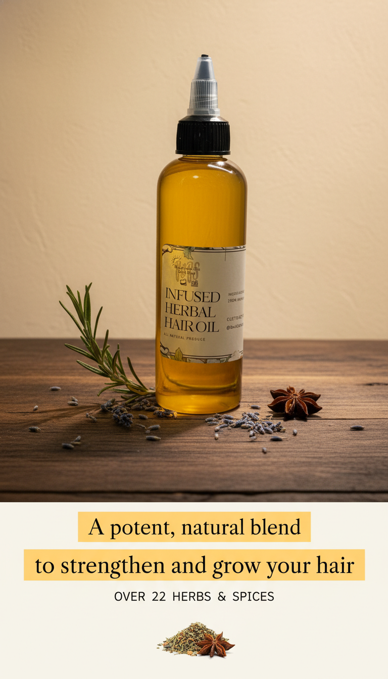 INFUSED HEABAL HAIR OIL 4oz.